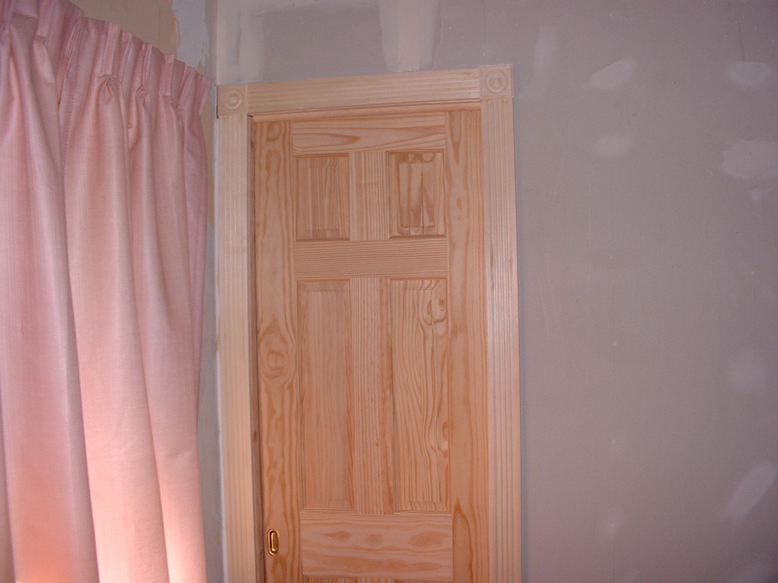 The finished door from inside the master bedroom.