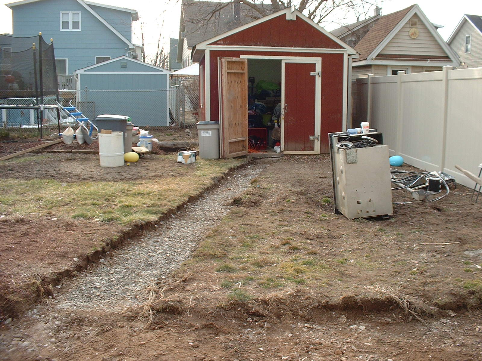 This is after we took out the old concrete walkway to the shed.