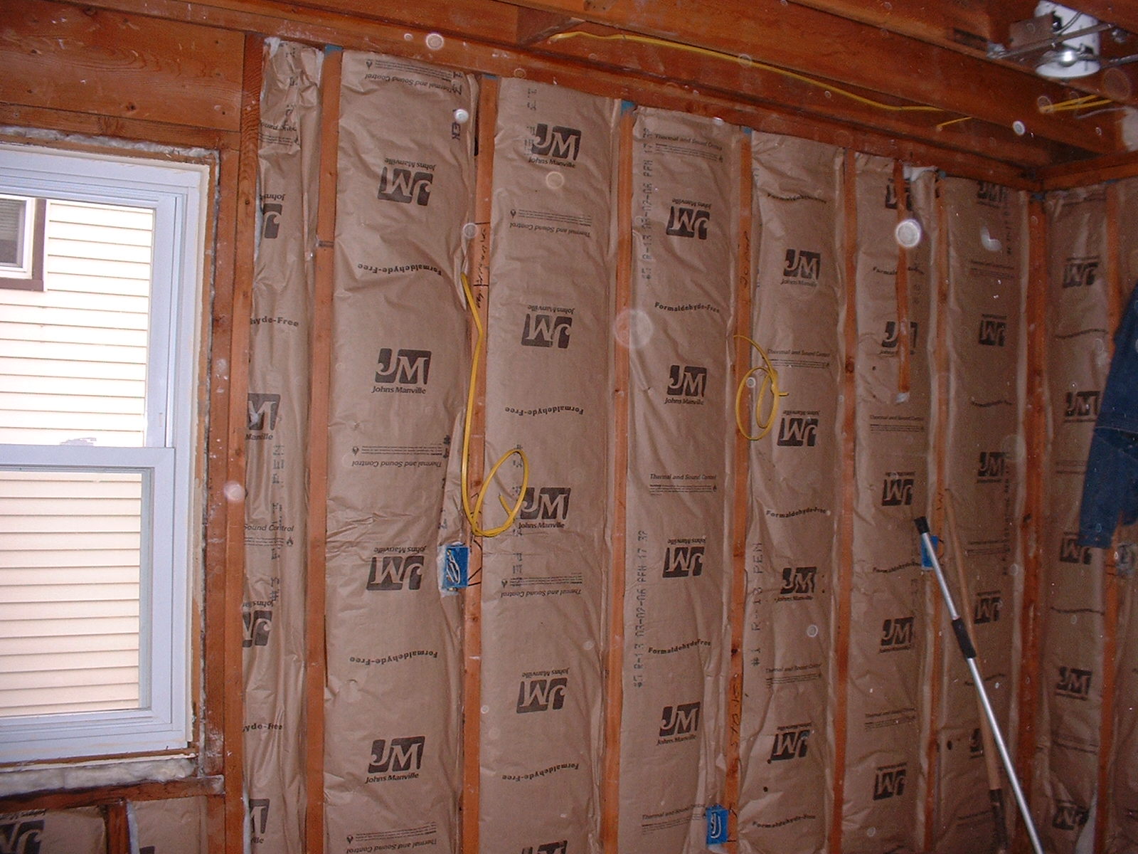 All of the insulation was replaced on the outer walls.