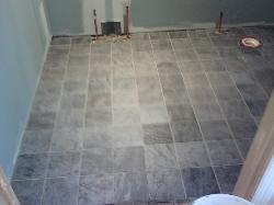The floor is now finished and grouted.