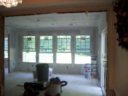 Looking into the addition from the existing kitchen.