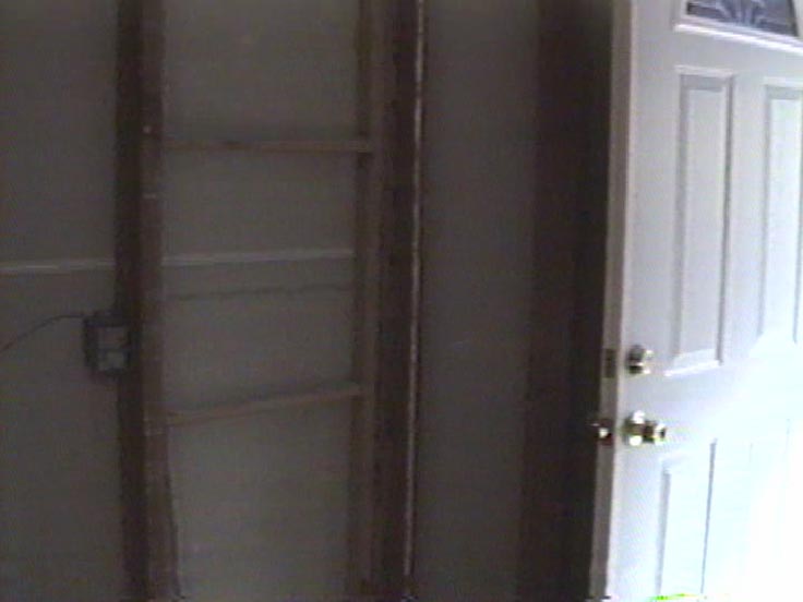 Enty door , as you can see the sheetrock is down.
